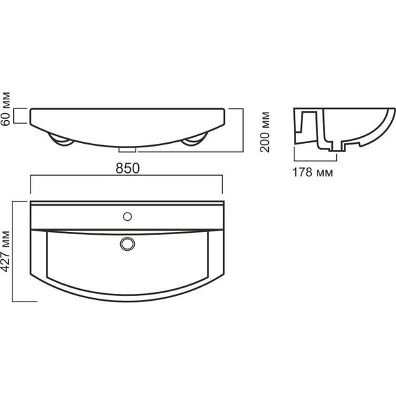 Тумба напольная с раковиной Стиль Best 85/2 см фото 4