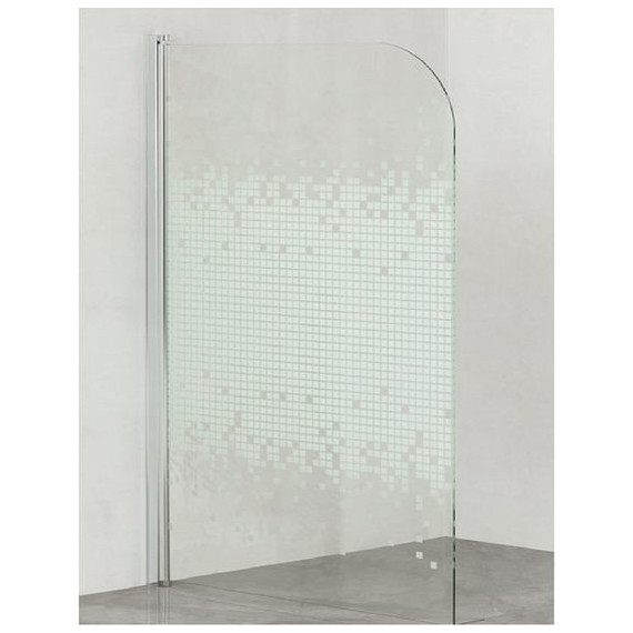 Шторка для ванны Loranto SW-L1485 85х140 см, хром/прозрачное/узор - 2 Шторка для ванны Loranto SW-L1485 85х140 см, хром/прозрачное/узор фото 2