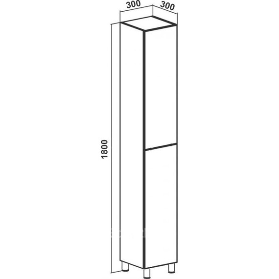 Пенал напольный Стиль Stella 30 см R, дуб дымчатый/белый фото 3