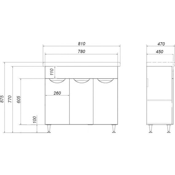 Тумба напольная с раковиной Стиль 80 см (раковина Monte) - 4 Тумба напольная с раковиной Стиль 80 см (раковина Monte) фото 4