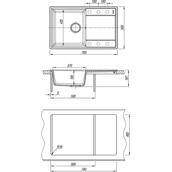 Кухонная мойка Lemark Imandra 760 9910030, шампань, Цвет производителя: шампань фото 4