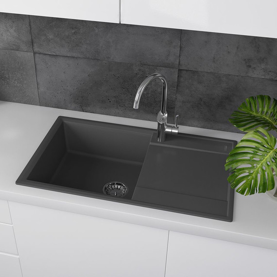 Кухонная мойка Lemark Imandra 840 9910035, серый шёлк, Цвет производителя: серый шёлк фото 3