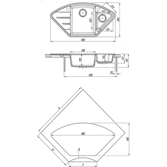 Кухонная мойка Lemark Irkana 980 9910044, бежевый, Цвет производителя: бежевый фото 3