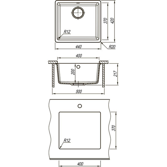Кухонная мойка Lemark Sinara 440-U 9910071, серый шёлк, Цвет производителя: серый шёлк фото 3