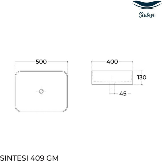 Раковина-чаша Sintesi 50 см SIN-LVB-APP-409GM, серый матовый фото 2