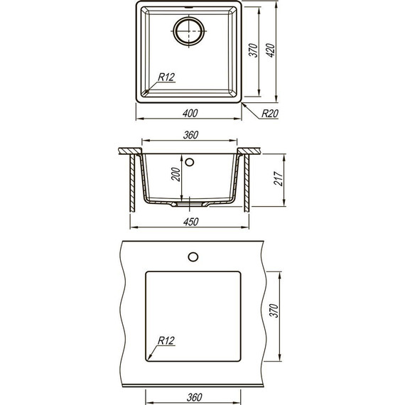 Кухонная мойка Lemark Sinara 400-U 9910066, шампань, Цвет производителя: шампань фото 3