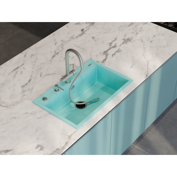 Кухонная мойка Omoikiri Kitagawa 79-LB WG 4993275, azur blue матовый, Цвет производителя: azur blue матовый - 2 Кухонная мойка Omoikiri Kitagawa 79-LB WG 4993275, azur blue матовый, Цвет производителя: azur blue матовый фото 2