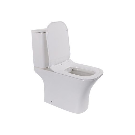 Унитаз-компакт CeramaLux Rimless 1215-1А с крышкой микролифт, Цвет производителя: белый - 3 Унитаз-компакт CeramaLux Rimless 1215-1А с крышкой микролифт, Цвет производителя: белый фото 3