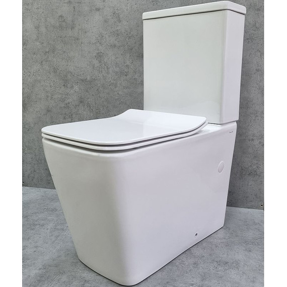 Унитаз-компакт CeramaLux Rimless 2170AXMW с крышкой микролифт, белый матовый, Цвет производителя: белый матовый - 4 Унитаз-компакт CeramaLux Rimless 2170AXMW с крышкой микролифт, белый матовый, Цвет производителя: белый матовый фото 4