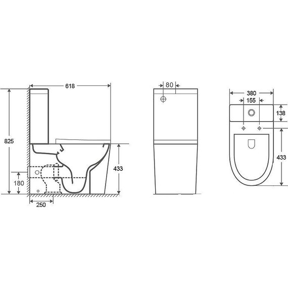 Унитаз-компакт CeramaLux Rimless 2179XMH с крышкой микролифт, серый матовый, Цвет производителя: серый - 2 Унитаз-компакт CeramaLux Rimless 2179XMH с крышкой микролифт, серый матовый, Цвет производителя: серый фото 2