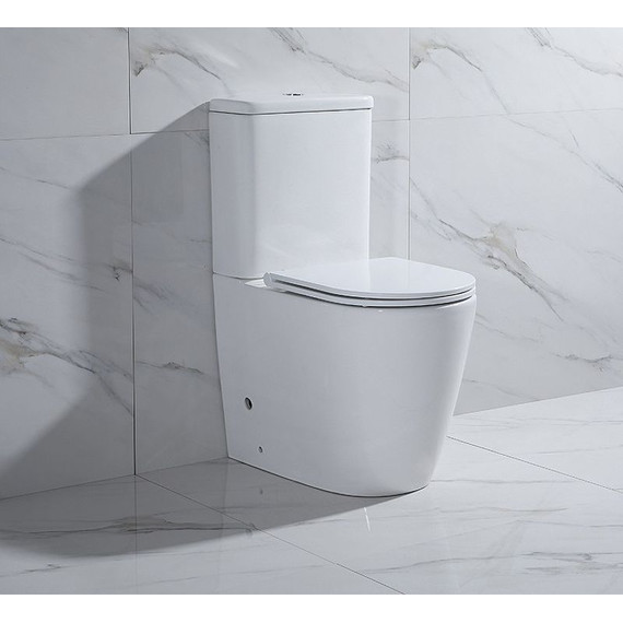 Унитаз-компакт CeramaLux Rimless 2179XMW с крышкой микролифт, белый матовый, Цвет производителя: белый матовый - 2 Унитаз-компакт CeramaLux Rimless 2179XMW с крышкой микролифт, белый матовый, Цвет производителя: белый матовый фото 2