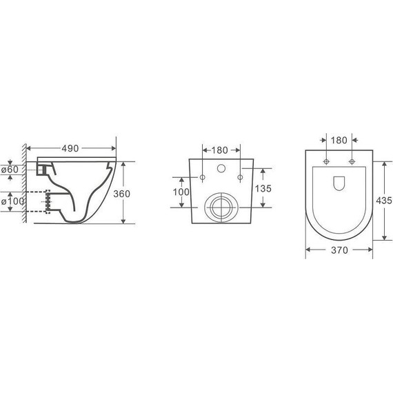 Унитаз подвесной CeramaLux Rimless 2197MDH с крышкой микролифт, серый матовый, Цвет производителя: серый фото 2