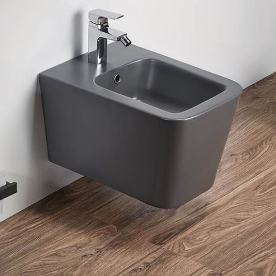 Биде подвесное CeramaLux 5370MDH, серый матовый фото 2