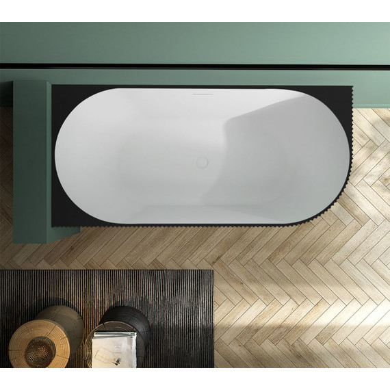 Ванна отдельностоящая Abber 170x80 см AB9329-1.7MB L, чёрный матовый фото 3