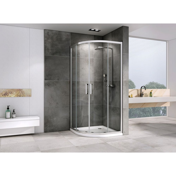 Душевое ограждение Abber Schwarzer Diamant 90 см AG01090, хром/прозрачное фото 2