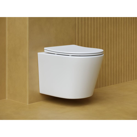 Унитаз подвесной ceramicanova Balearica Rimless CN6000MW с тонкой крышкой микролифт, белый матовый фото 2