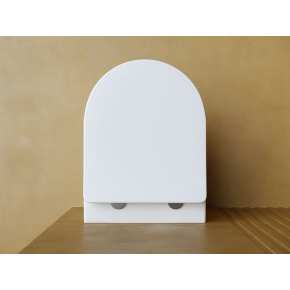 Унитаз подвесной ceramicanova Balearica Rimless CN6000MW с тонкой крышкой микролифт, белый матовый фото 3