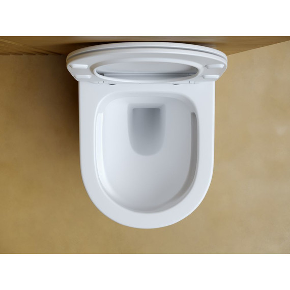 Унитаз подвесной ceramicanova Balearica Rimless CN6000MW с тонкой крышкой микролифт, белый матовый фото 4