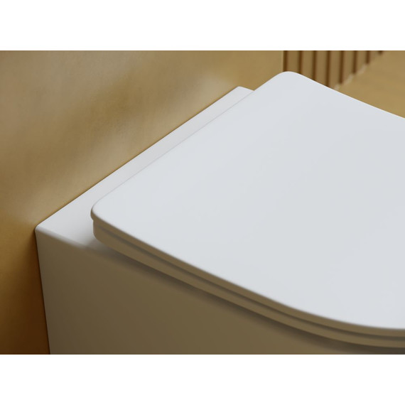 Унитаз подвесной ceramicanova Balearica Rimless CN6000MW с тонкой крышкой микролифт, белый матовый фото 5