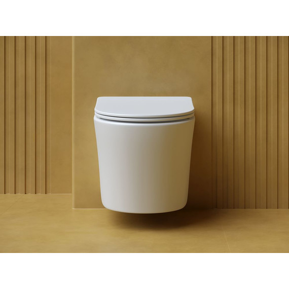 Унитаз подвесной ceramicanova Balearica Rimless CN6000MW с тонкой крышкой микролифт, белый матовый фото 6