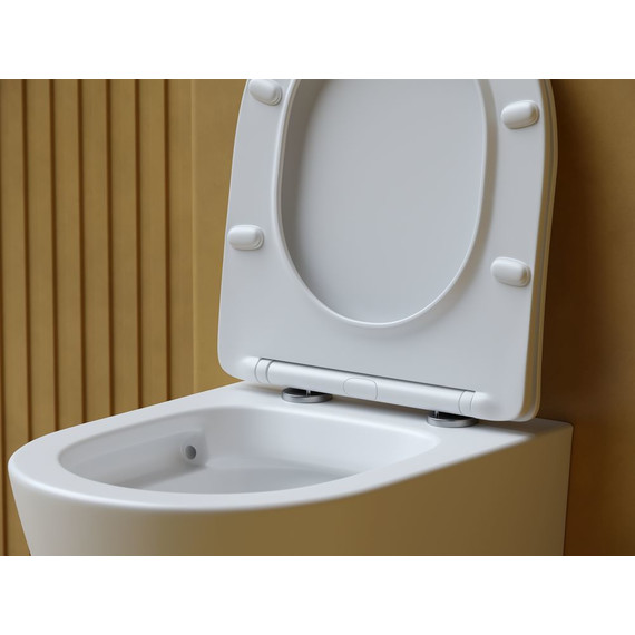 Унитаз подвесной ceramicanova Balearica Rimless CN6000MW с тонкой крышкой микролифт, белый матовый фото 7