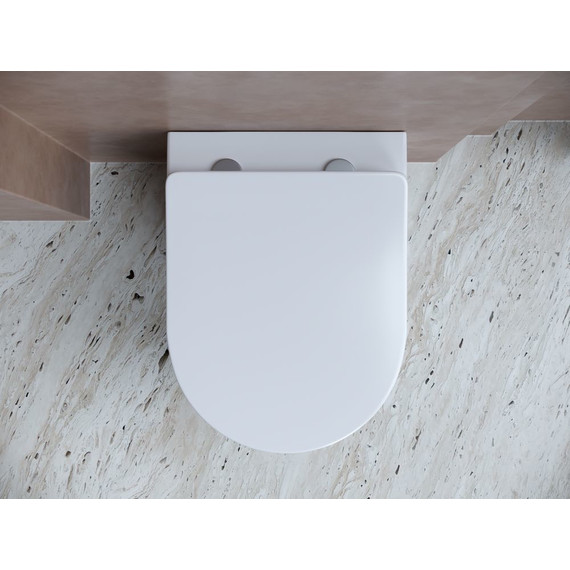 Унитаз подвесной ceramicanova Balearica Rimless CN6000 с тонкой крышкой микролифт, Цвет производителя: белый фото 4