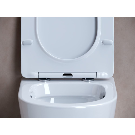 Унитаз подвесной ceramicanova Balearica Rimless CN6000 с тонкой крышкой микролифт, Цвет производителя: белый фото 7