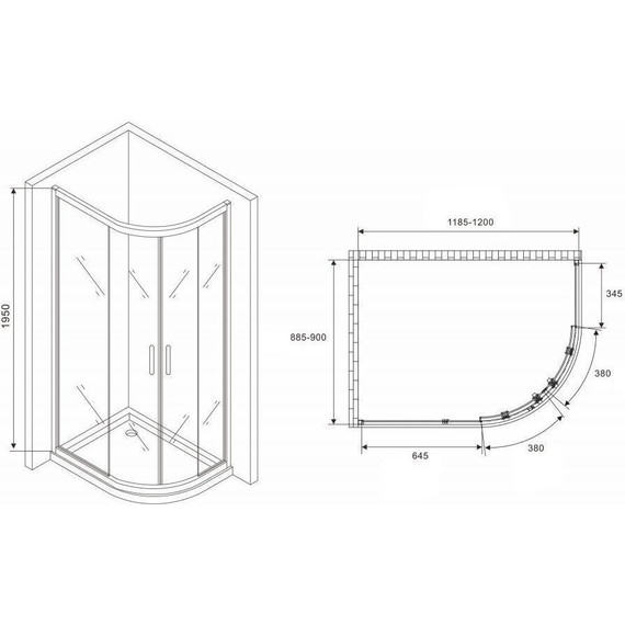 Душевое ограждение Abber Schwarzer Diamant 120x90 см AG01129, хром/прозрачное - 5 Душевое ограждение Abber Schwarzer Diamant 120x90 см AG01129, хром/прозрачное фото 5