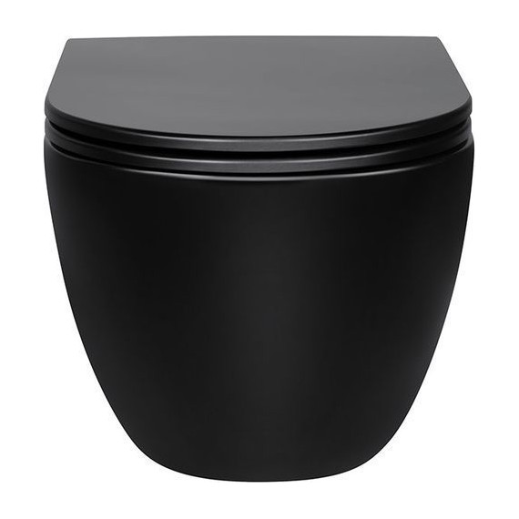 Унитаз подвесной безободковый Vincea Evo VT1-34MB с крышкой микролифт, черный матовый фото 3