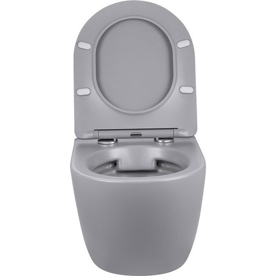 Унитаз подвесной безободковый Vincea Globo VT1-14SMG с крышкой микролифт, серый матовый, Цвет производителя: серый фото 6