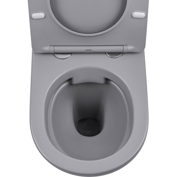 Унитаз подвесной безободковый Vincea Globo VT1-14SMG с крышкой микролифт, серый матовый, Цвет производителя: серый фото 7