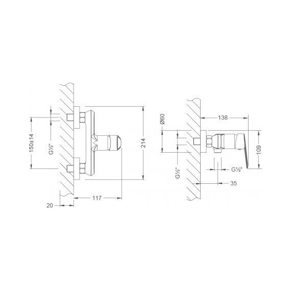 Смеситель для душа Lemark Point LM0303C фото 2