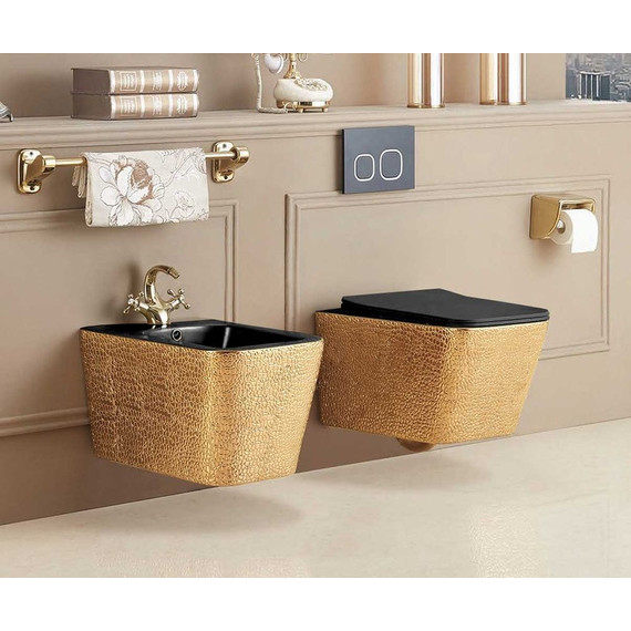 Биде подвесное Vincea Q-Line VB1-12G1B, золото/черный - 2 Биде подвесное Vincea Q-Line VB1-12G1B, золото/черный фото 2