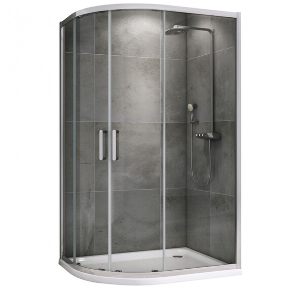 Душевое ограждение Abber Schwarzer Diamant 110x80 см AG01118, хром/прозрачное фото 