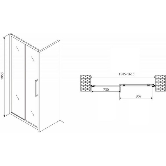 Душевая дверь Abber Schwarzer Diamant 160 см AG30160MH, хром/матовое - 5 Душевая дверь Abber Schwarzer Diamant 160 см AG30160MH, хром/матовое фото 5