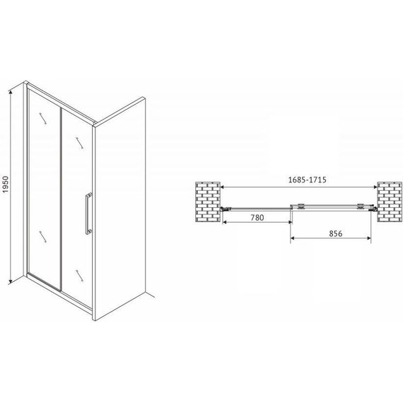 Душевая дверь Abber Schwarzer Diamant 170 см AG30170MH, хром/матовое - 5 Душевая дверь Abber Schwarzer Diamant 170 см AG30170MH, хром/матовое фото 5