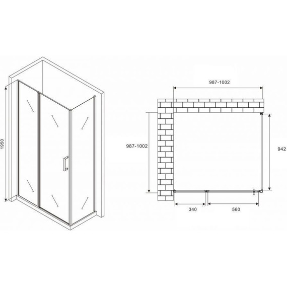 Душевое ограждение Abber Sonnenstrand 100x100 см AG04100MS-S100M, хром/матовое фото 4