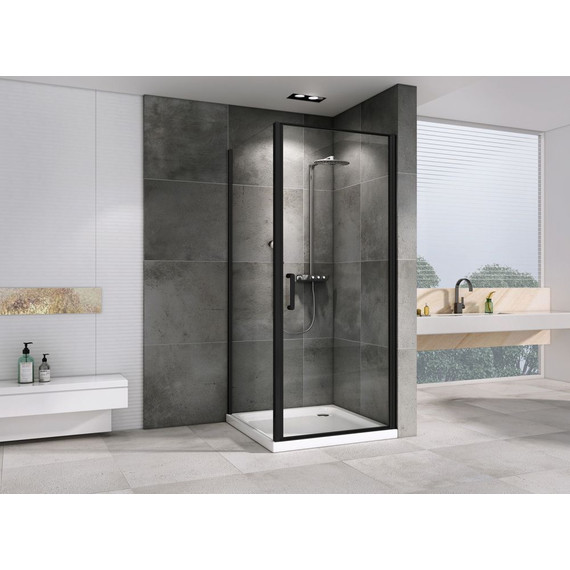 Душевое ограждение Abber Sonnenstrand 90x85 см AG04090B-S85B, чёрный/прозрачное фото 2