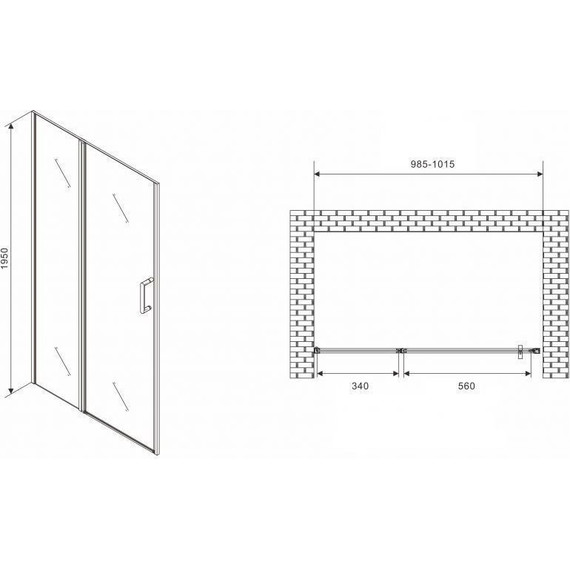 Душевая дверь Abber Sonnenstrand 100 см AG04100MS, хром/матовое - 4 Душевая дверь Abber Sonnenstrand 100 см AG04100MS, хром/матовое фото 4