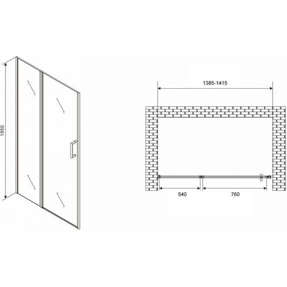 Душевая дверь Abber Sonnenstrand 140 см AG04140S, хром/прозрачное - 4 Душевая дверь Abber Sonnenstrand 140 см AG04140S, хром/прозрачное фото 4