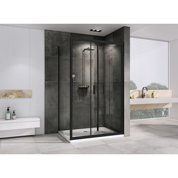 Душевое ограждение Abber Sonnenstrand 90x85 см AG07090B-S85B, чёрный/прозрачное фото 3