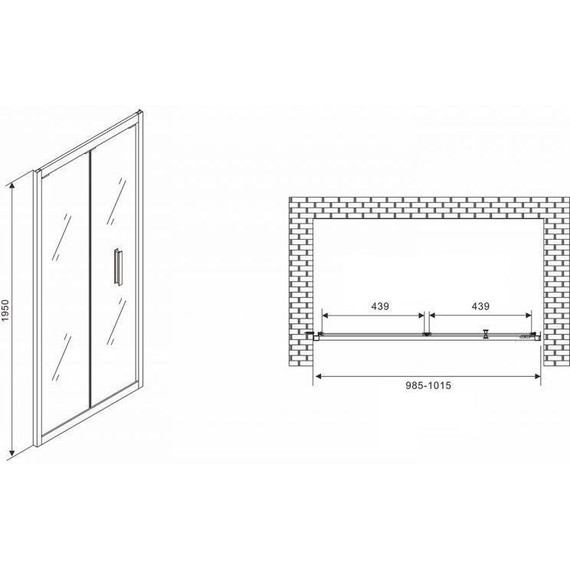 Душевая дверь Abber Sonnenstrand 100 см AG07100B, чёрный/прозрачное фото 5