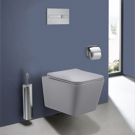 Унитаз подвесной безободковый Vincea Q-Line VT1-12MG с крышкой микролифт, серый матовый, Цвет производителя: серый фото 2