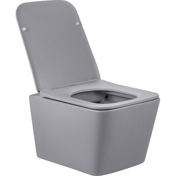 Унитаз подвесной безободковый Vincea Q-Line VT1-12MG с крышкой микролифт, серый матовый, Цвет производителя: серый фото 4