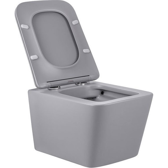 Унитаз подвесной безободковый Vincea Q-Line VT1-12MG с крышкой микролифт, серый матовый, Цвет производителя: серый фото 5