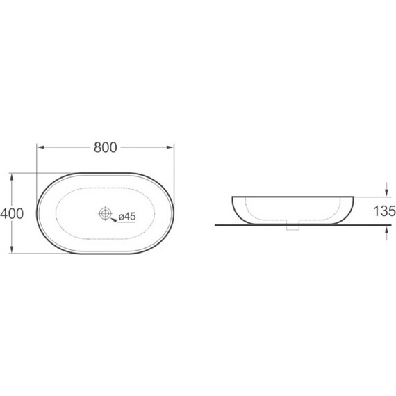Раковина-чаша Vincea 80 см VBS-114 фото 2