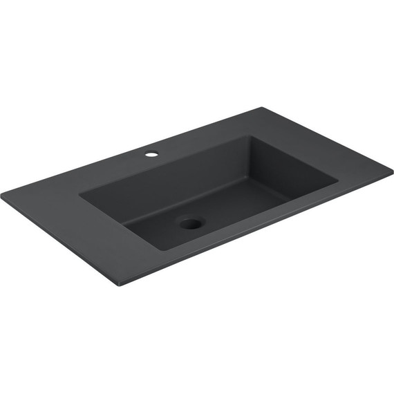 Тумба подвесная с раковиной Vincea Luka 80 см VMC-2L800TO (раковина черная VCB-13800B), дуб табак - 4 Тумба подвесная с раковиной Vincea Luka 80 см VMC-2L800TO (раковина черная VCB-13800B), дуб табак фото 4