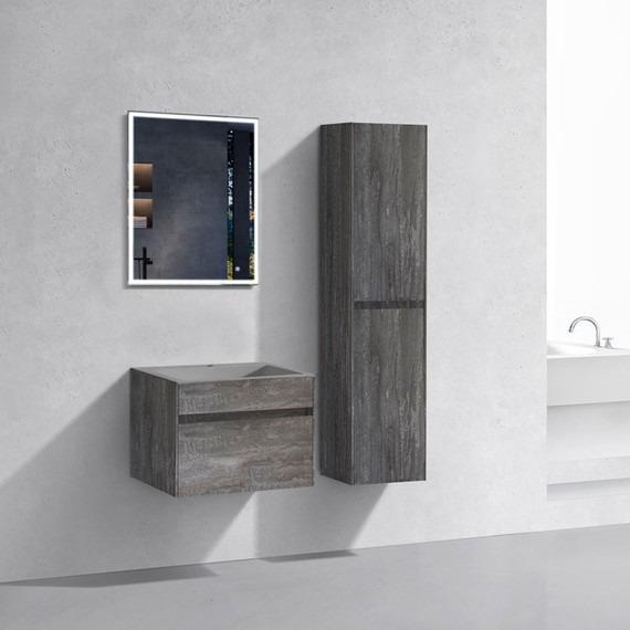 Тумба подвесная с раковиной Vincea Chiara 60 см VMC-2C600GS (раковина серая VCB-13600G), серый камень фото 4