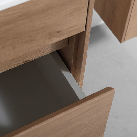 Тумба подвесная с раковиной Vincea Chiara 60 см VMC-2C600NO (раковина белая VCB-13600W), натуральный дуб фото 7