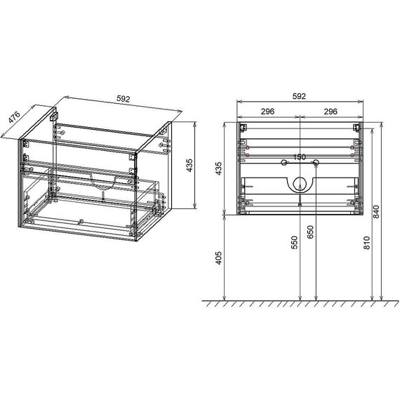 Тумба подвесная с раковиной Vincea Chiara 60 см VMC-2C600NO (раковина черная VCB-13600B), натуральный дуб фото 7